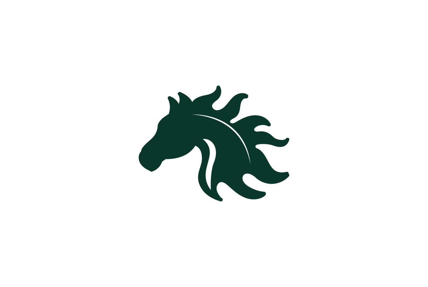 silhouette de cheval étalon dragon feu flamme logo design vecteur
