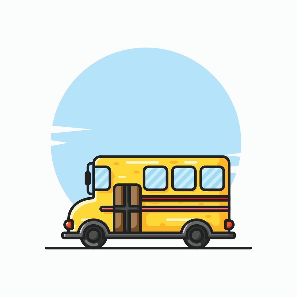 illustration de dessin animé d'école de bus vecteur