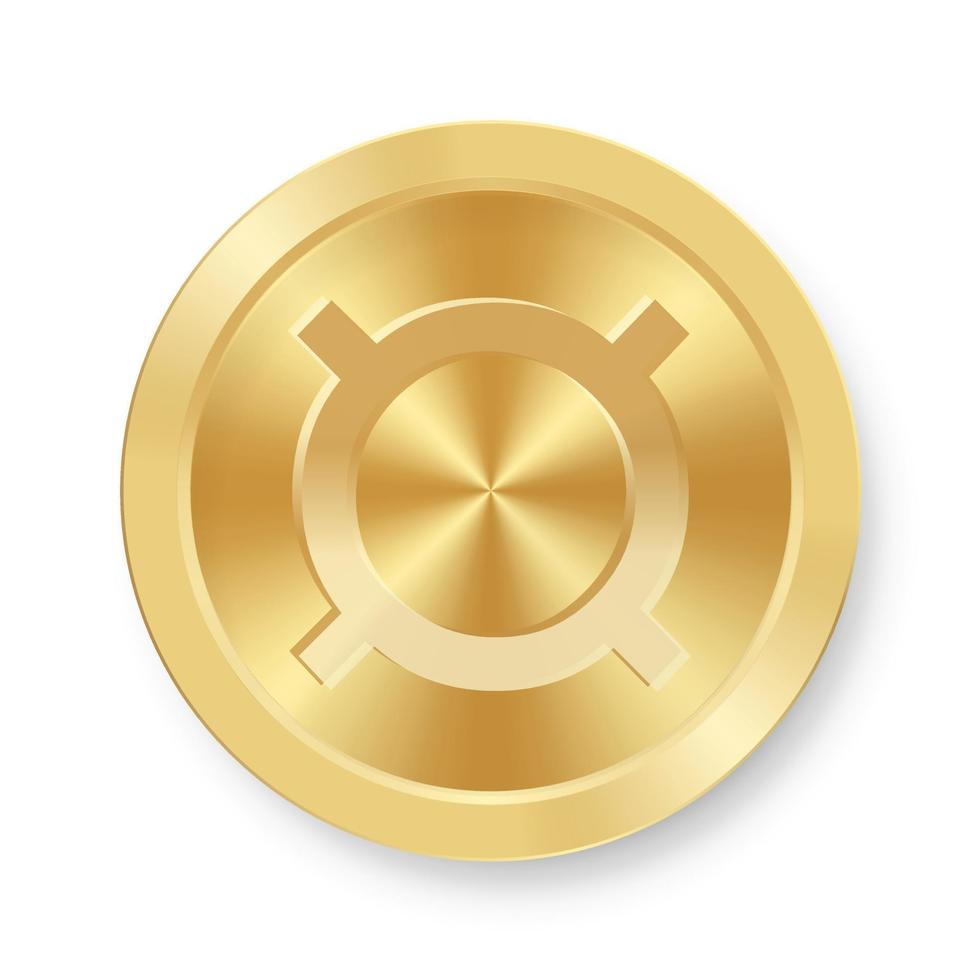 Pièce d'or du concept de symbole monétaire générique de la monnaie internet vecteur