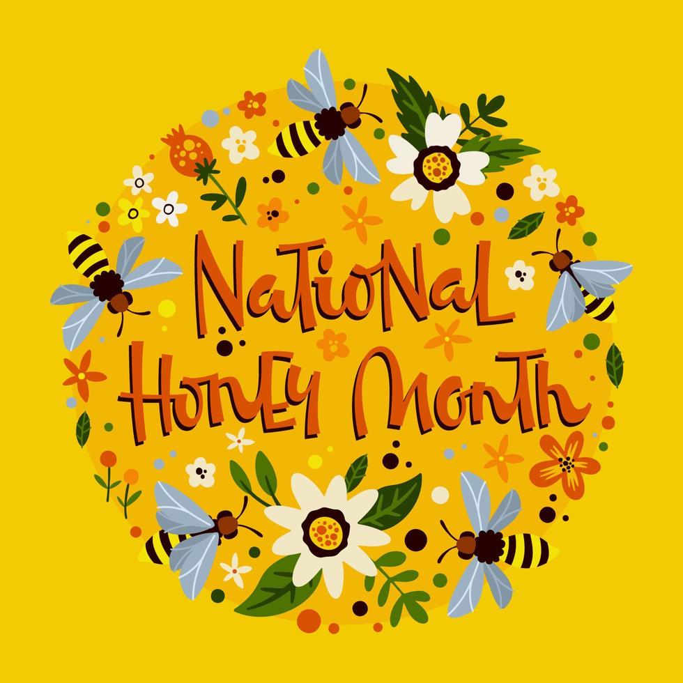 bannière nationale du mois du miel vecteur