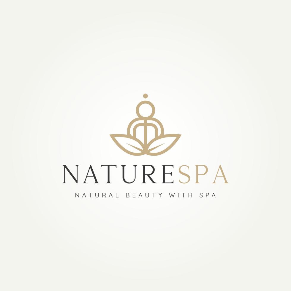 nature bien-être spa dessin au trait minimaliste logo modèle illustration vectorielle conception vecteur