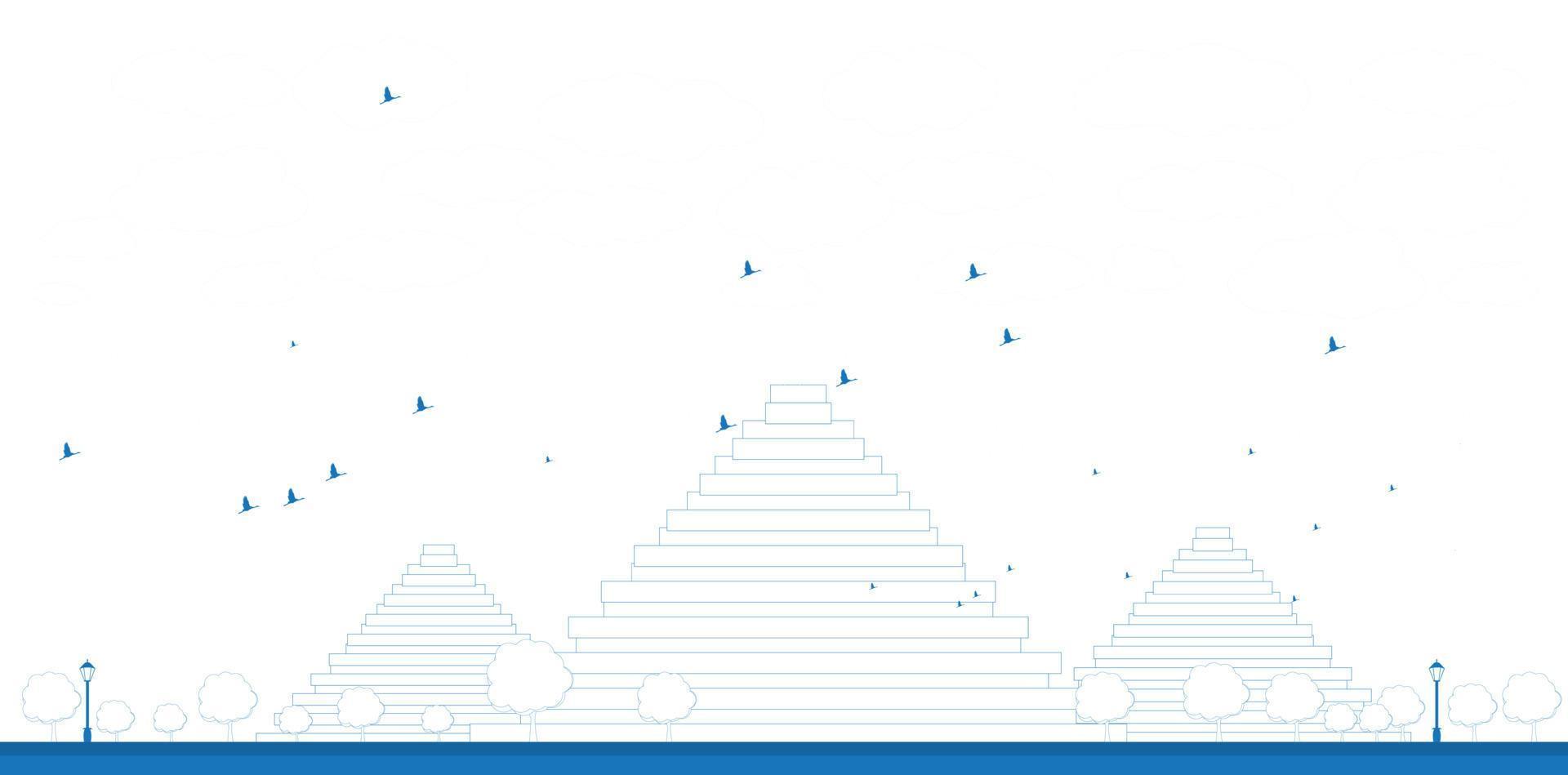 contour des pyramides dans l'illustration vectorielle de gizeh. vecteur