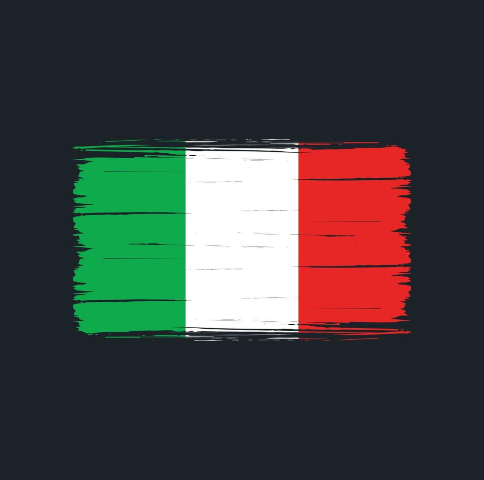 coups de pinceau du drapeau italien. drapeau national vecteur