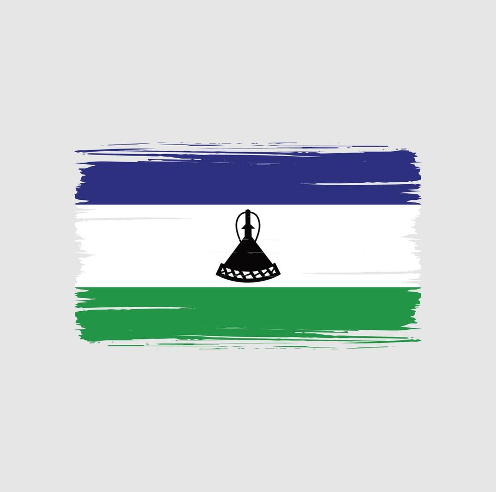 coups de pinceau du drapeau du lesotho. drapeau national vecteur
