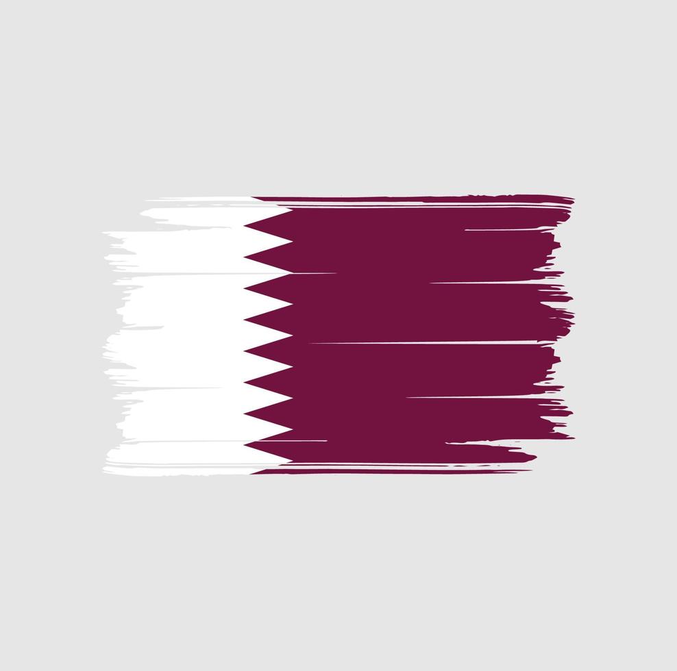 pinceau drapeau qatar. drapeau national vecteur