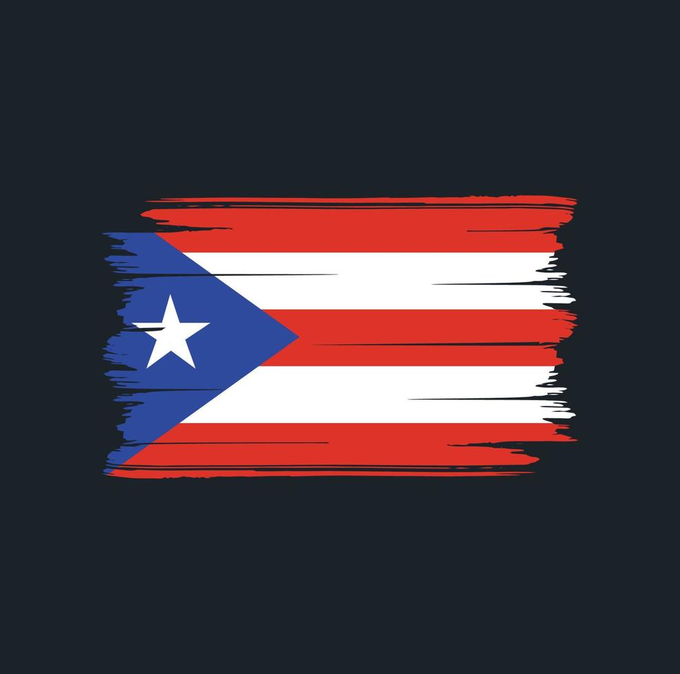 pinceau de drapeau de porto rico. drapeau national vecteur