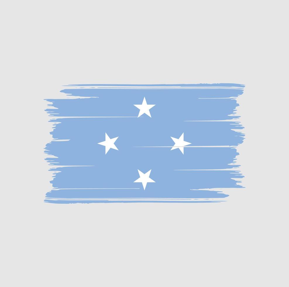 pinceau drapeau micronésie. drapeau national vecteur