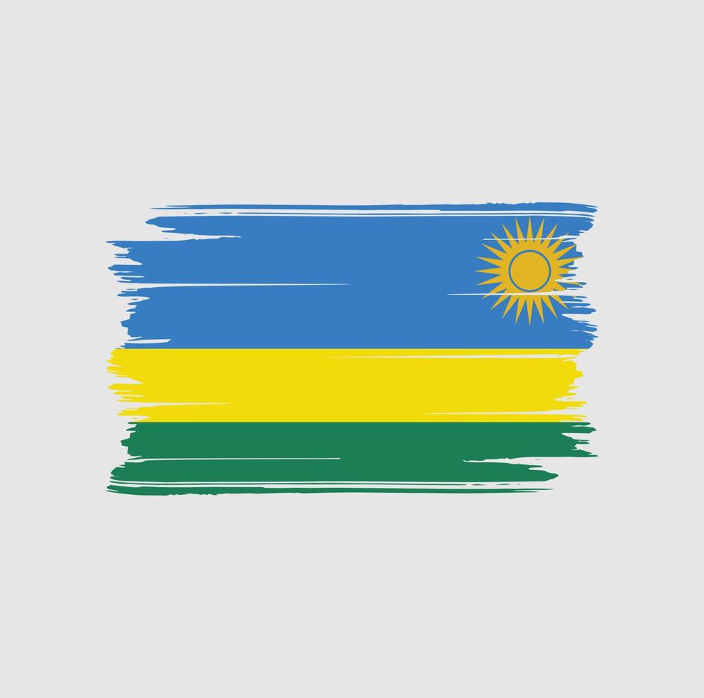 pinceau drapeau rwandais. drapeau national vecteur