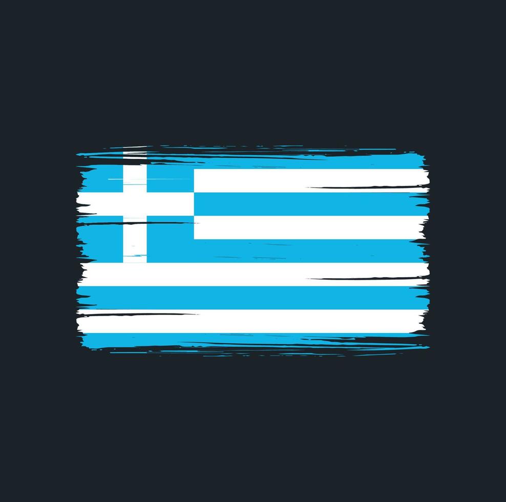 coups de pinceau du drapeau grèce. drapeau national vecteur