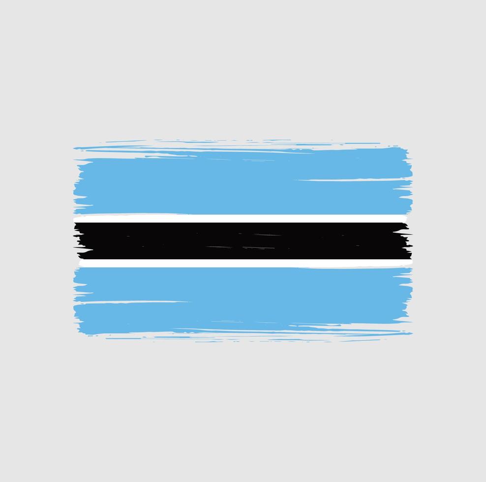 coups de pinceau du drapeau du botswana. drapeau national vecteur