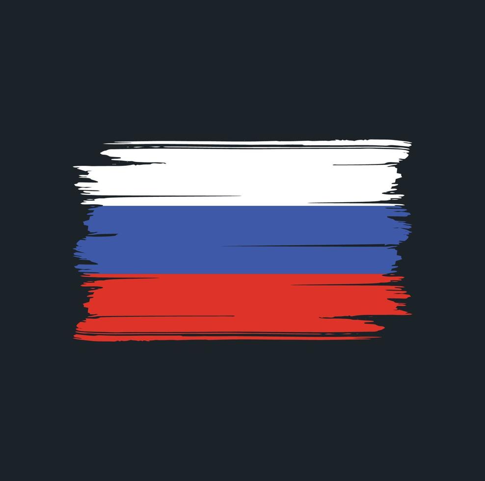 brosse de drapeau de la russie. drapeau national vecteur
