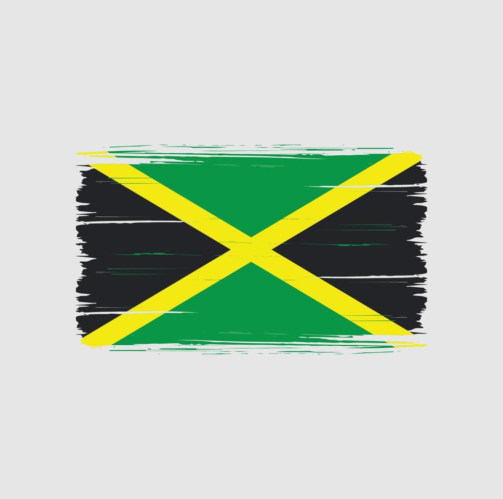 coups de pinceau du drapeau de la jamaïque. drapeau national vecteur