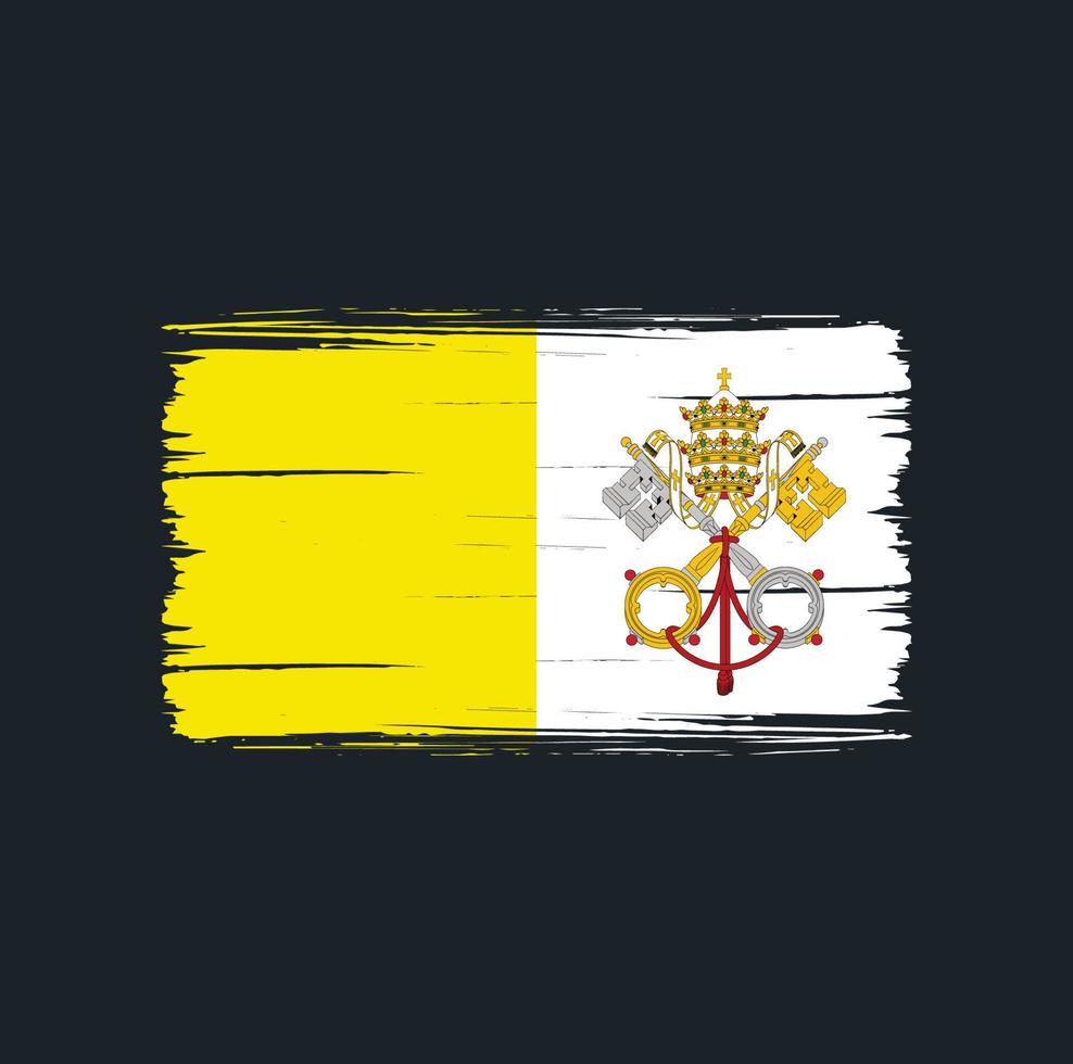 coups de pinceau du drapeau du vatican. drapeau national vecteur