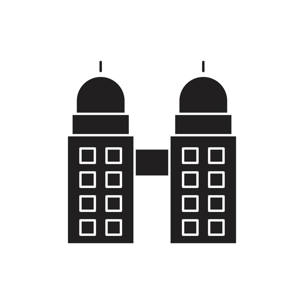 silhouette d'icône de bâtiment pour site Web, présentation de symbole vecteur