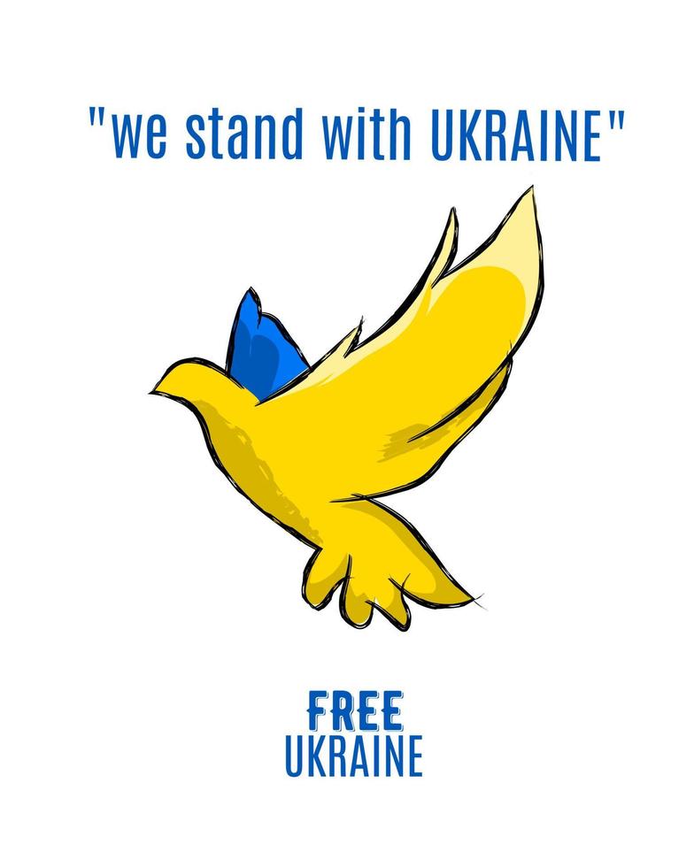 illustration graphique vectoriel de la colombe le symbole de la paix, de l'ukraine libre, adapté à la bannière, à l'affiche, à la campagne, etc.