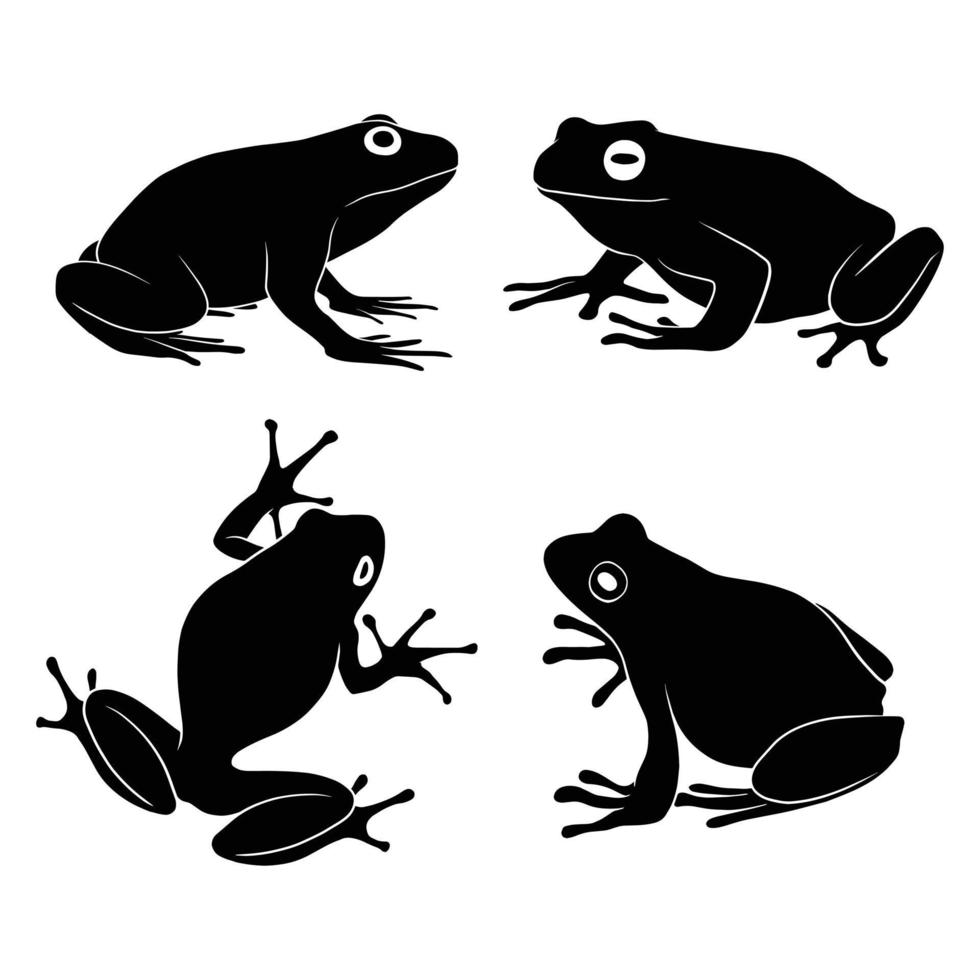 silhouette de grenouille dessinée à la main vecteur