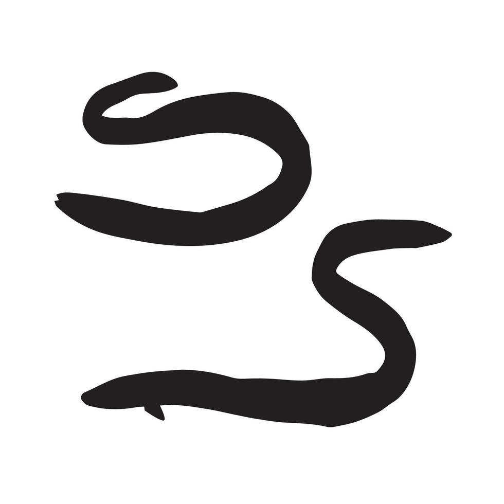 art de la silhouette d'anguille vecteur
