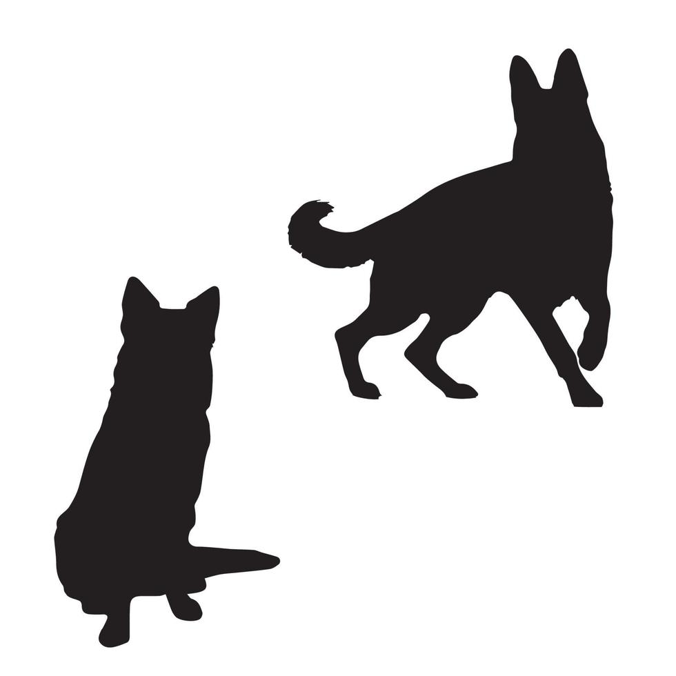 silhouette de chien de berger allemand vecteur