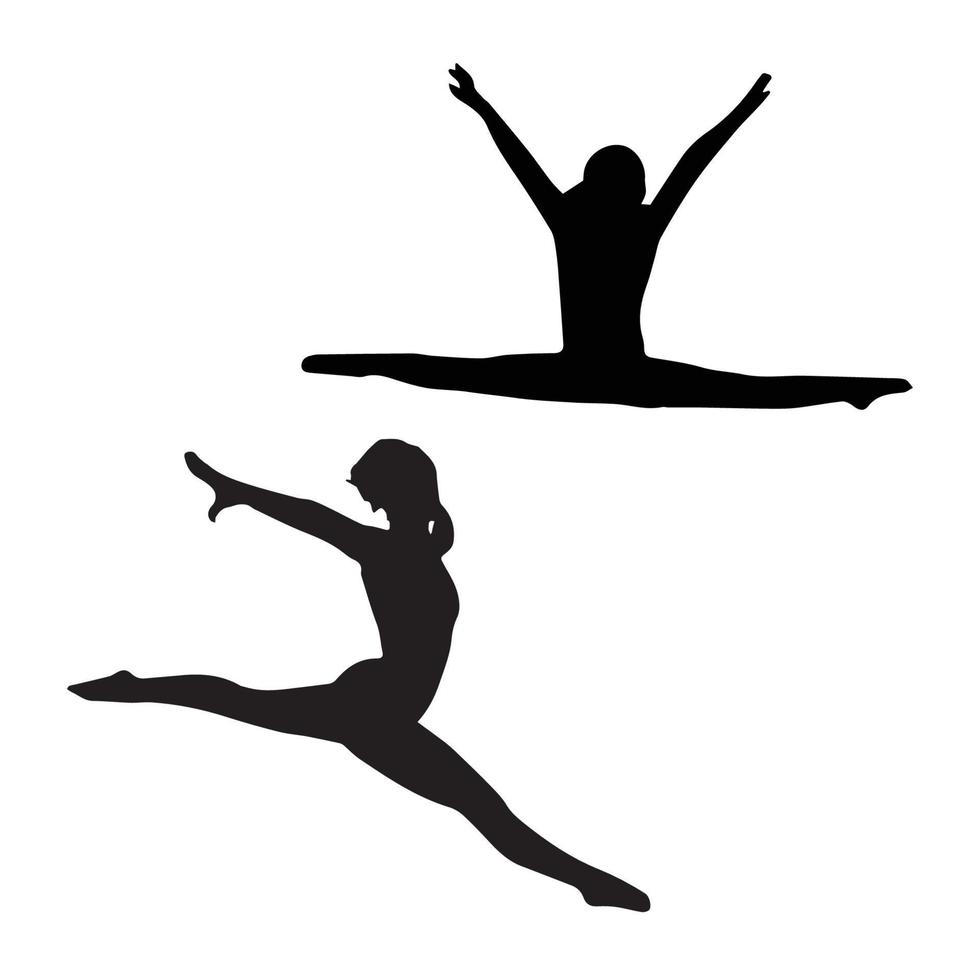 silhouette féminine de gymnastique vecteur