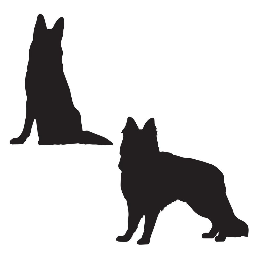 silhouette de chien de berger allemand vecteur