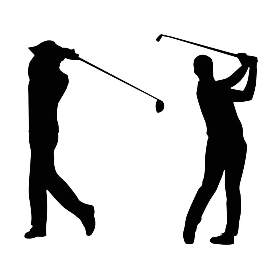 art de la silhouette de golf vecteur