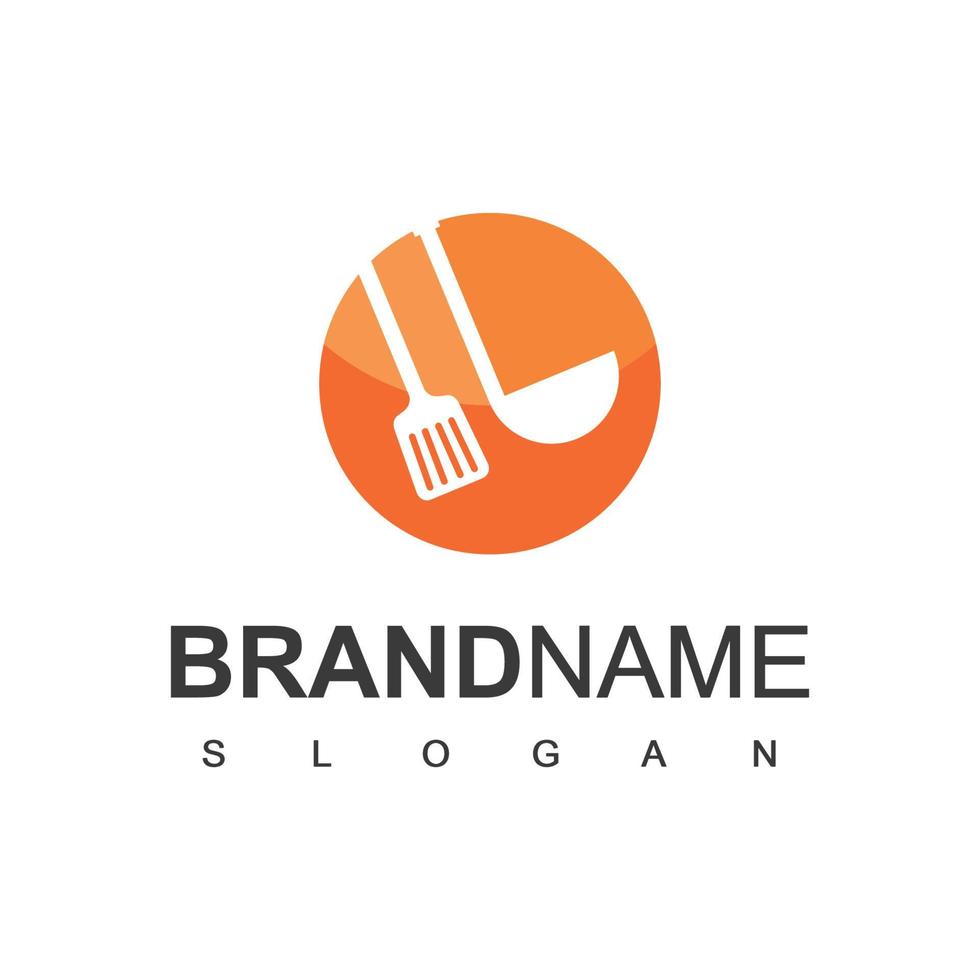 logo de cuisine avec symbole de spatule vecteur