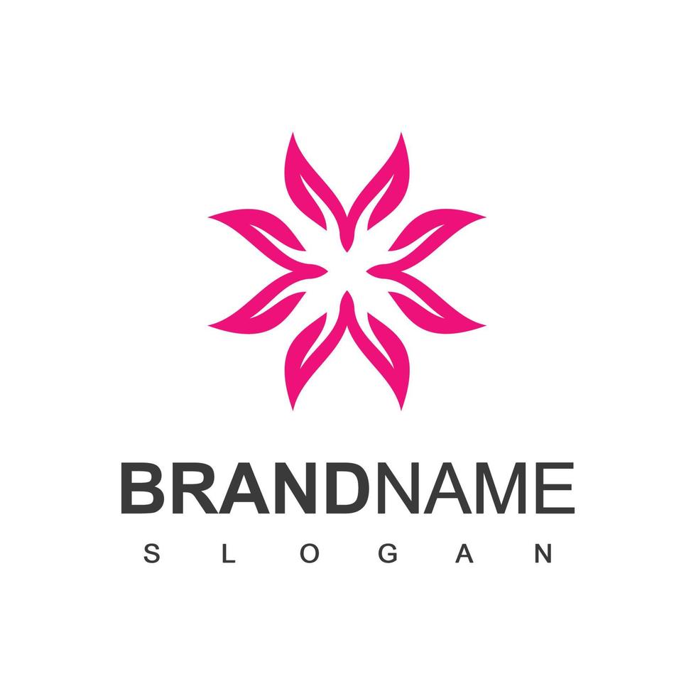 modèle de logo de fleur, symbole de beauté vecteur