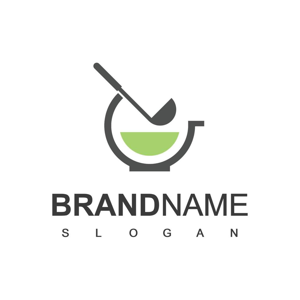 modèle de logo de soupe et de cuisine vecteur