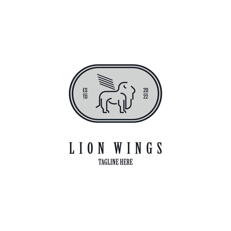 conception de modèle de logo de style de ligne d'ailes de lion pour la marque ou l'entreprise et autre vecteur