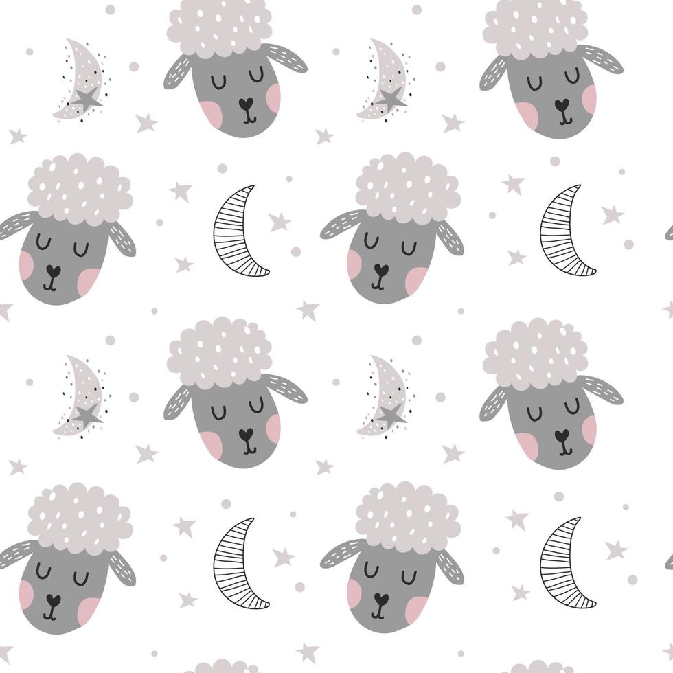 modèle sans couture avec des moutons. impression de tissu. illustration vectorielle. vecteur