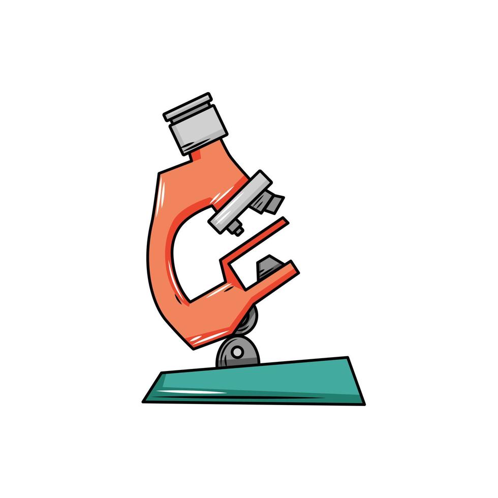 microscope sur fond blanc isolé dans le style cartoon. illustration vectorielle vecteur