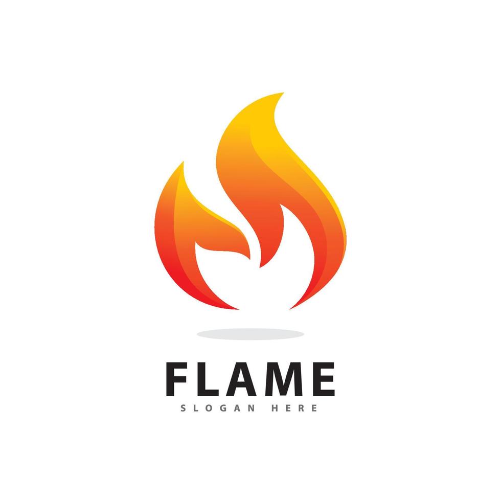 symbole abstrait de logo de flamme de feu avec dégradé de couleur vecteur