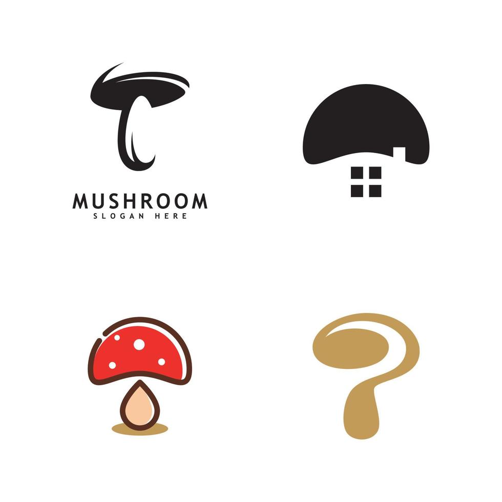 modèle de conception de vecteur d'icône de logo de champignon