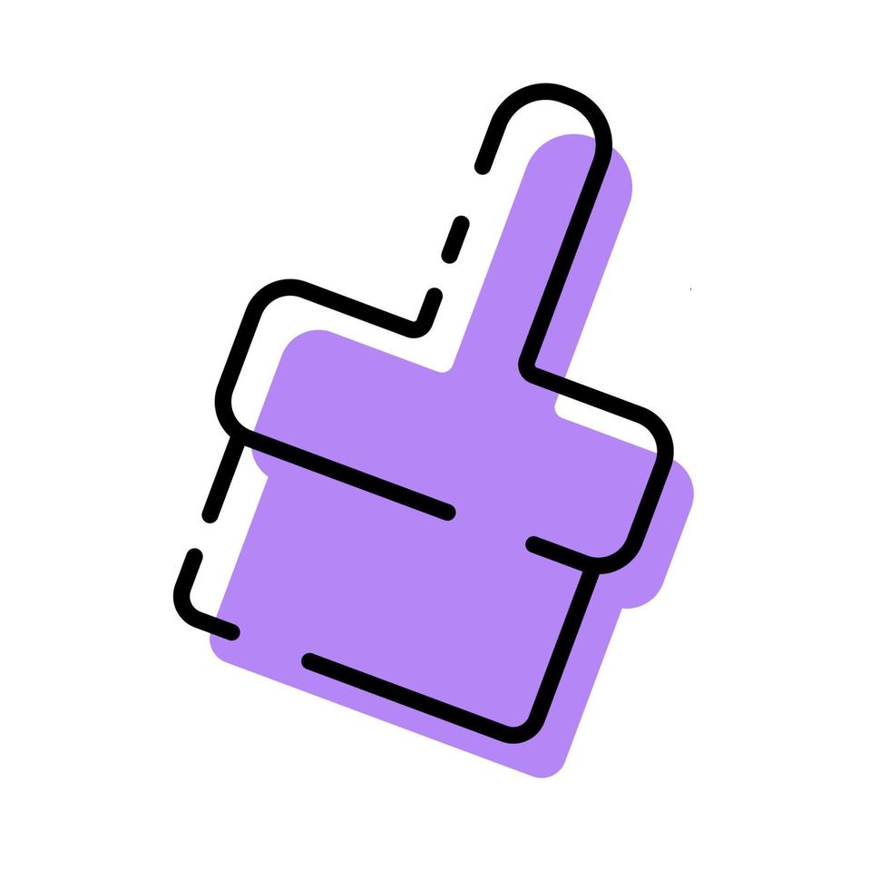 conception plate d'icône de nettoyeur de brosse violet mignon pour illustration vectorielle d'étiquette d'application vecteur