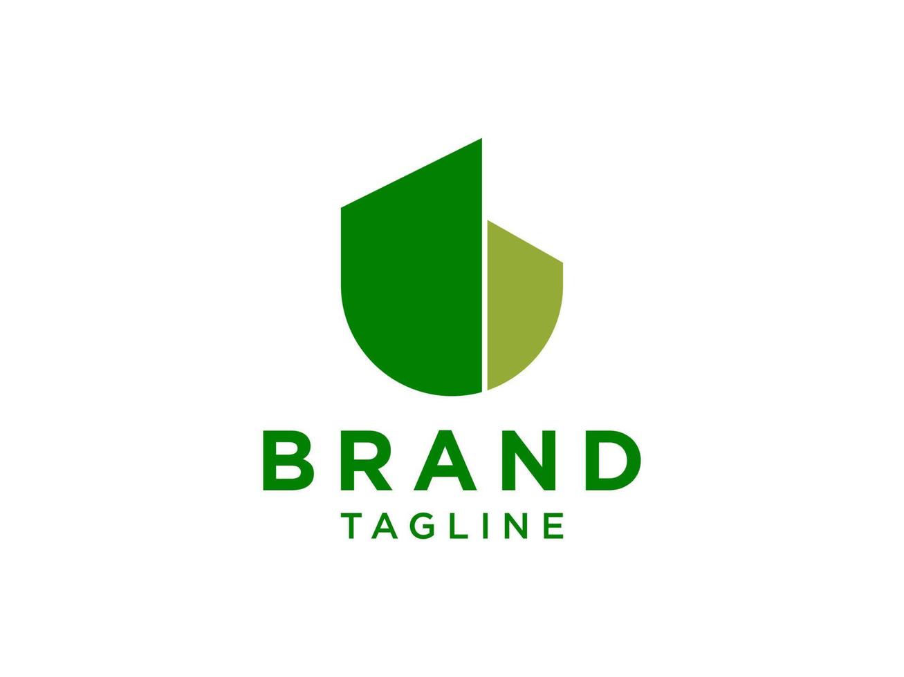 logo abstrait de la lettre initiale b. style linéaire vert isolé sur fond blanc. utilisable pour les logos commerciaux et technologiques. élément de modèle de conception de logo vectoriel plat.
