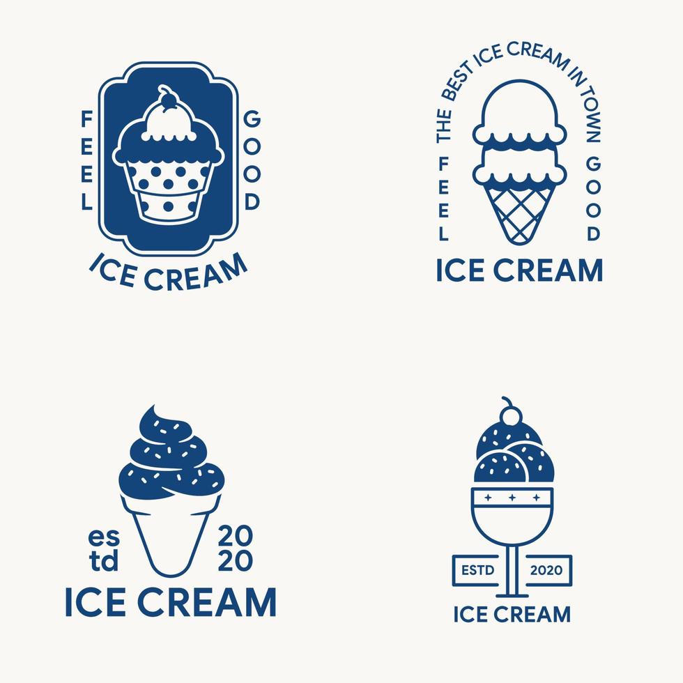 collection de modèle de logo de crème glacée vecteur