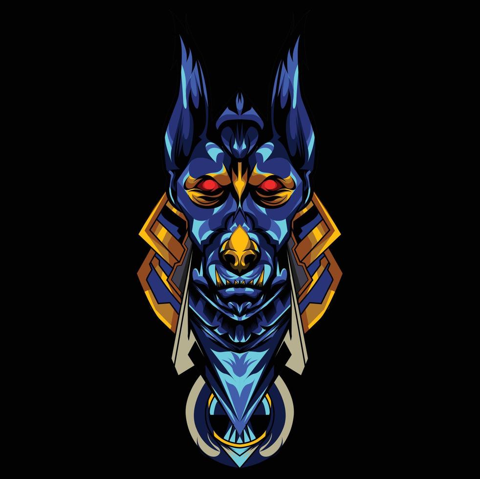 illustration vectorielle de tête d'anubis vecteur