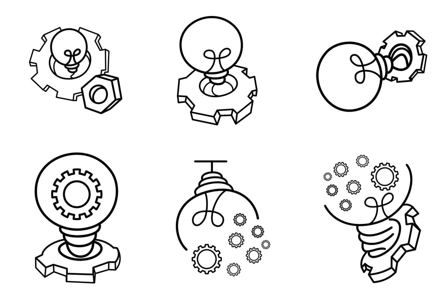 icône de glyphe d'illustration vectorielle avec une idée créative faite par une ampoule vecteur