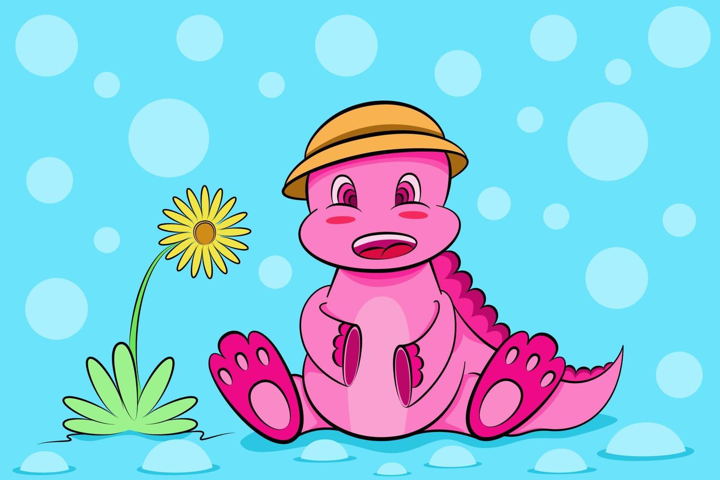 illustration de fond de texture motif dinosaure dessin animé rose vecteur