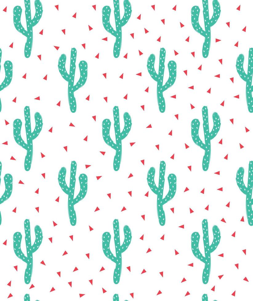 beau vecteur de motif de cactus coloré