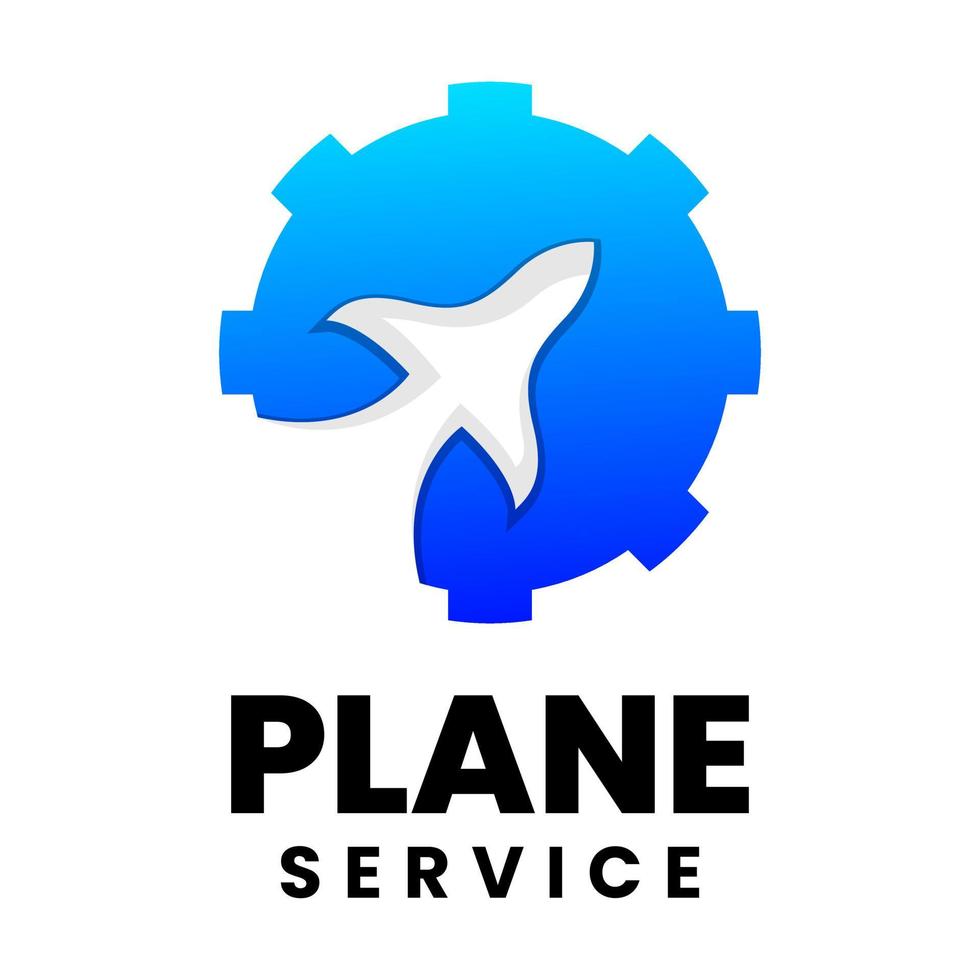 modèle de conception de logo de service d'avion vecteur