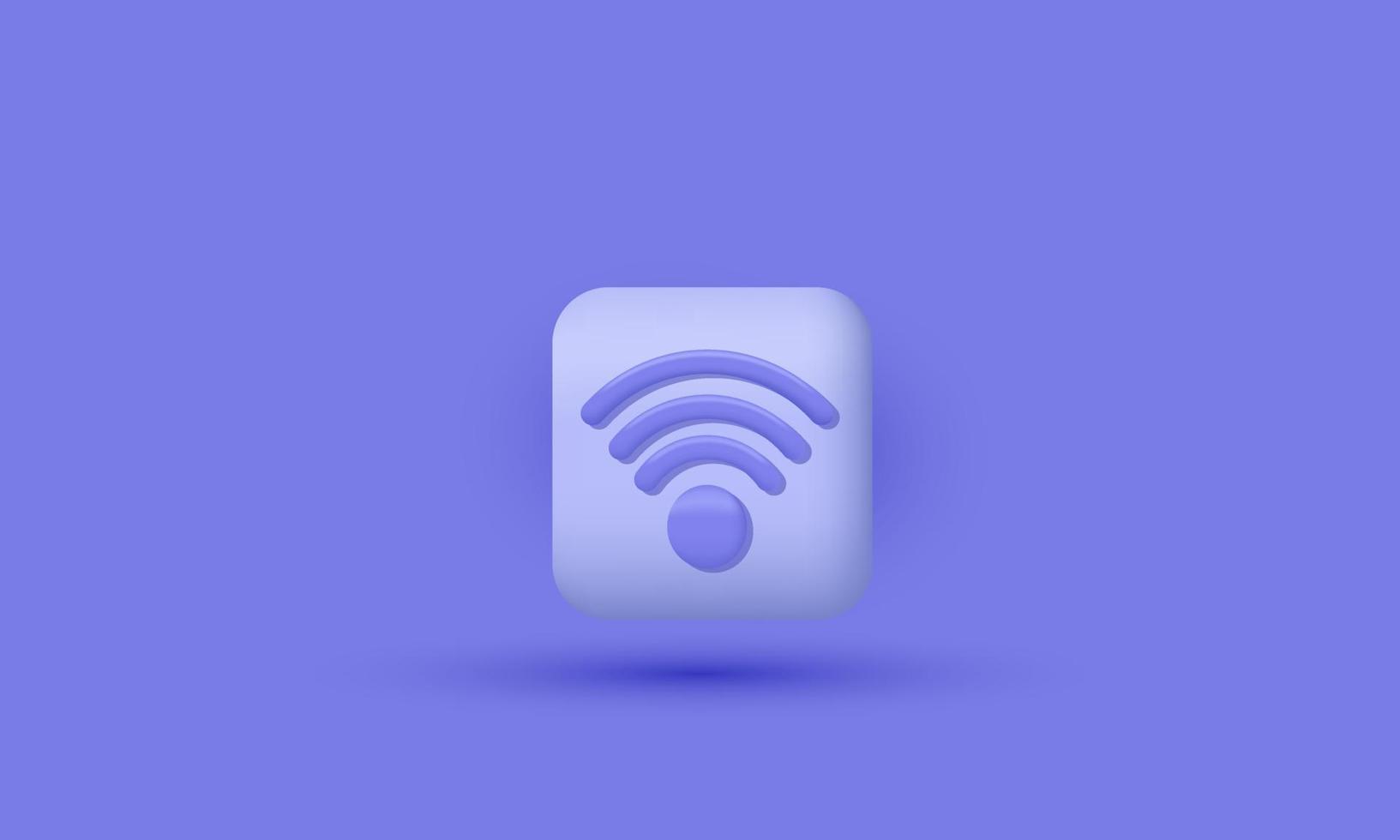 Symbole de réseau de connexion de signal wifi de rendu 3d isolé sur vecteur