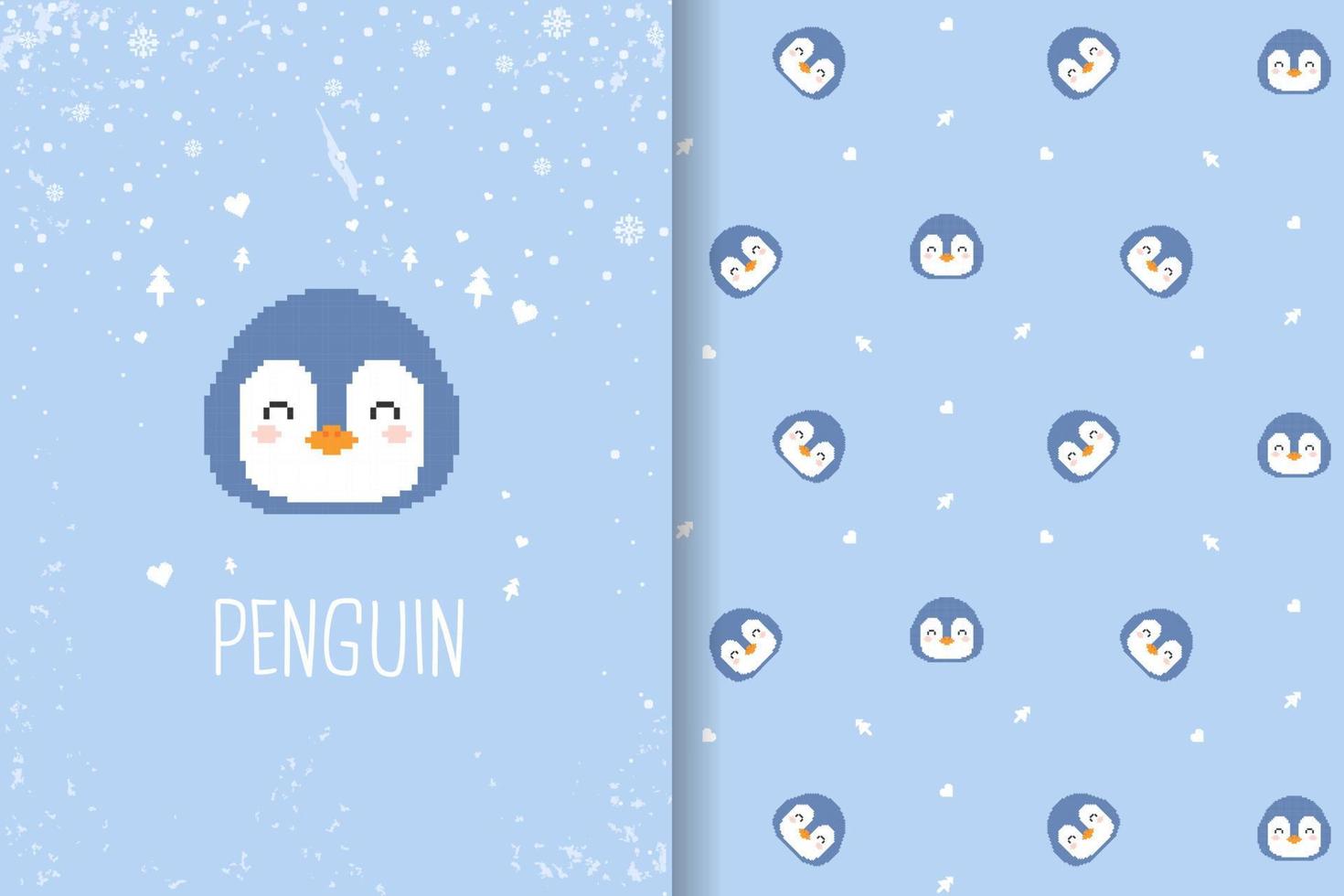 vecteur de motif de pingouin mignon