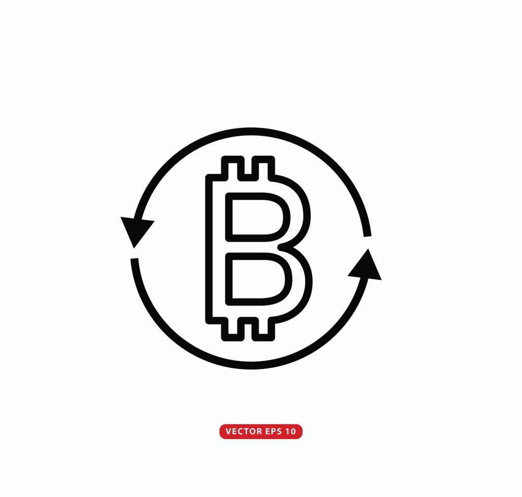 modèle de logo vectoriel icône bitcoin crypto monnaie