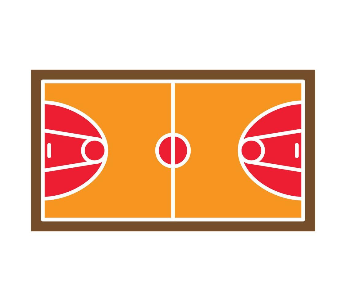 modèle de conception de logo vectoriel d'icône de champ de terrain de basket-ball