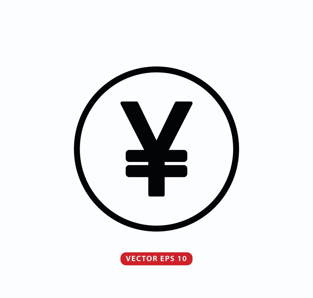modèle de conception de logo d'argent icône vecteur yen