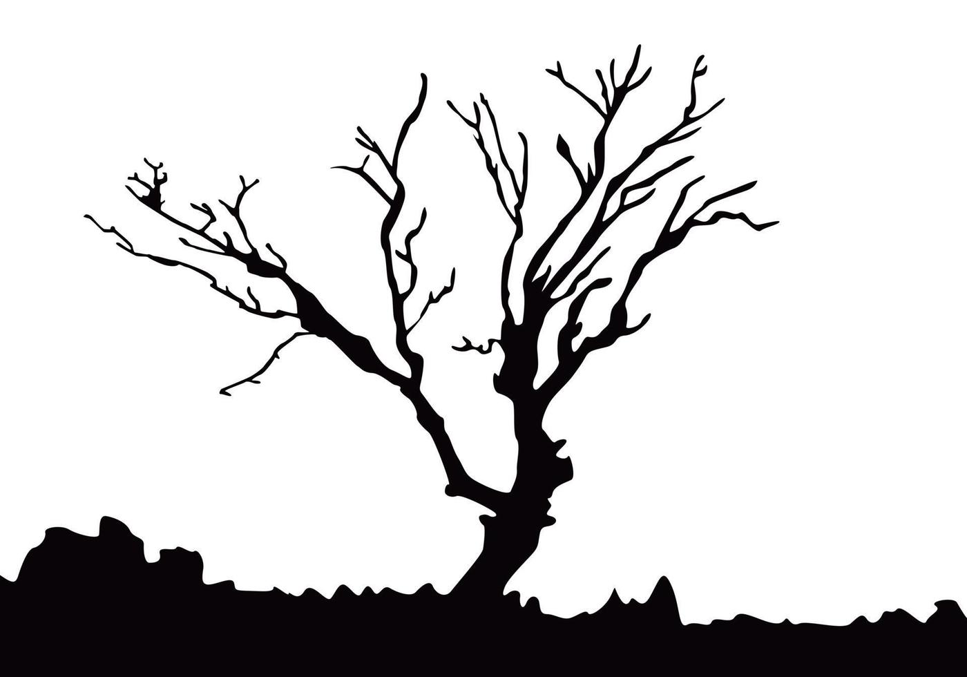 illustration de silhouette d'arbres isolé sur fond blanc vecteur