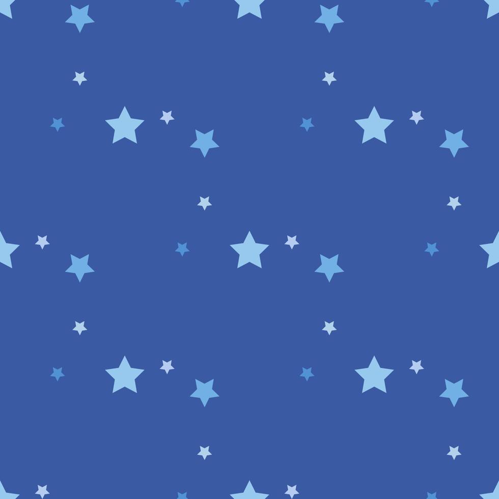 modèle sans couture avec des étoiles bleues sur fond bleu foncé pour plaid, tissu, textile, vêtements, cartes, cartes postales, papier de scrapbooking, nappe et autres choses. image vectorielle. vecteur