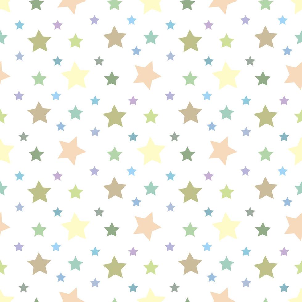 motif harmonieux d'étoiles multicolores charmées sur fond blanc pour plaid, tissu, textile, vêtements, nappe et autres choses. image vectorielle. vecteur