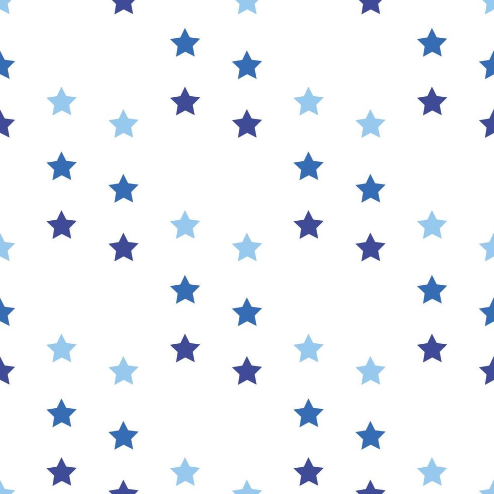 modèle sans couture avec des étoiles bleu clair et foncé sur fond blanc pour plaid, tissu, textile, vêtements, cartes, cartes postales, papier de scrapbooking, nappe et autres choses. image vectorielle. vecteur